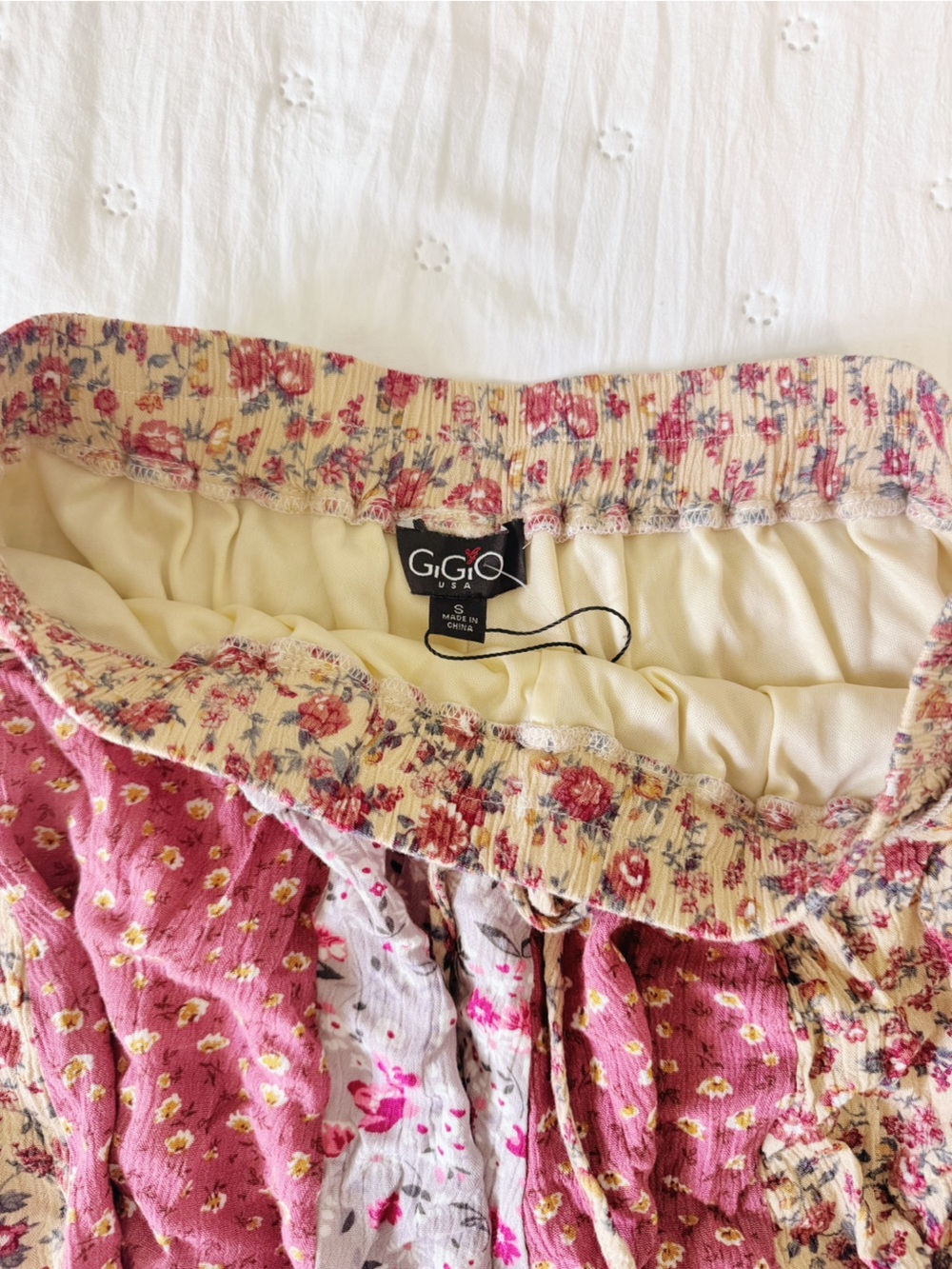 Floral Patchwork Pink & Cream Women's Skort - Picture 3 of 3